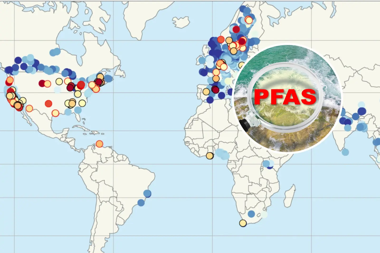 پراکندگی جهانی آلودگی PFAS در منابع آبی و آب‌های زیرزمینی